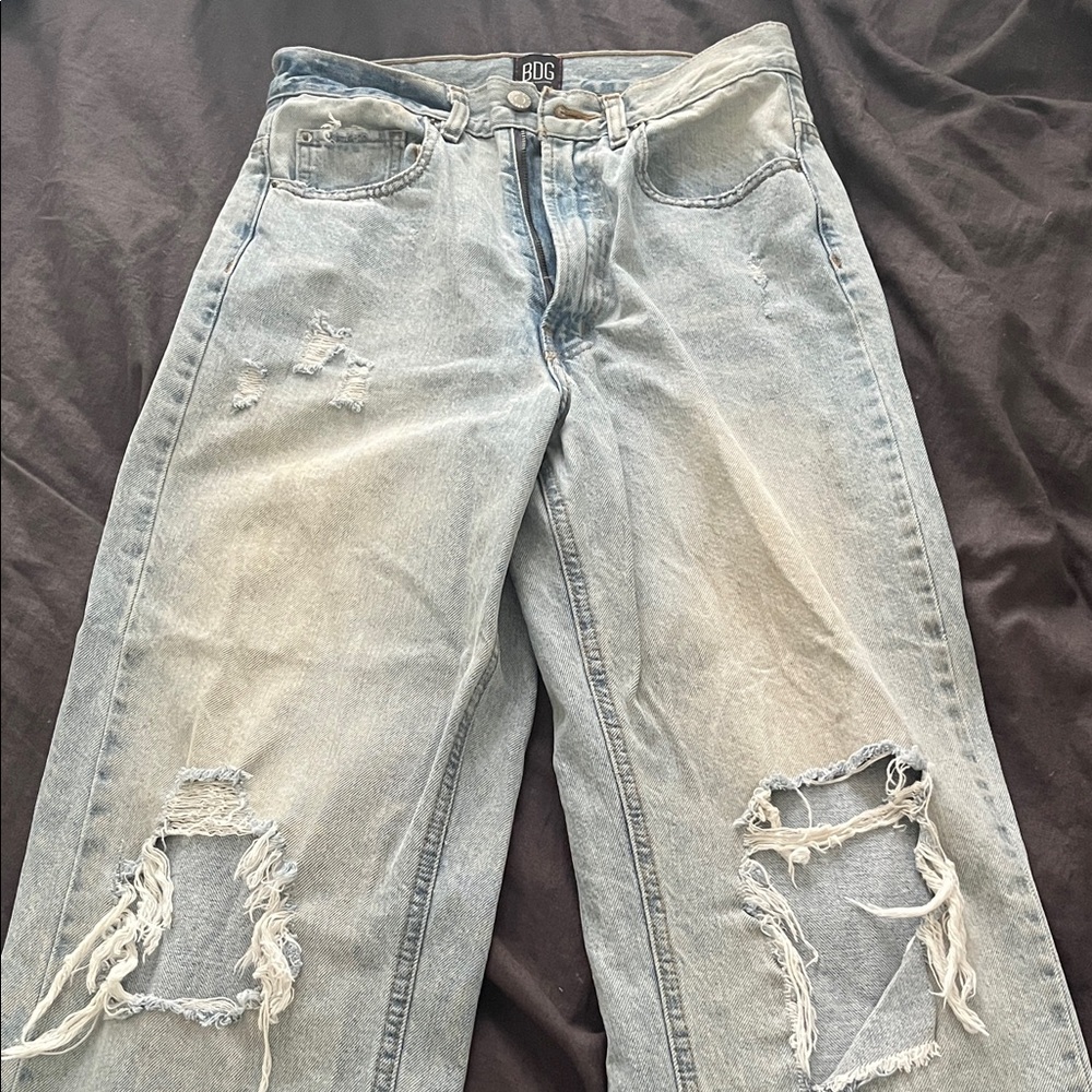 BDG Light Blue Distressed Boyfriend Jeans - Picture 4 of 7